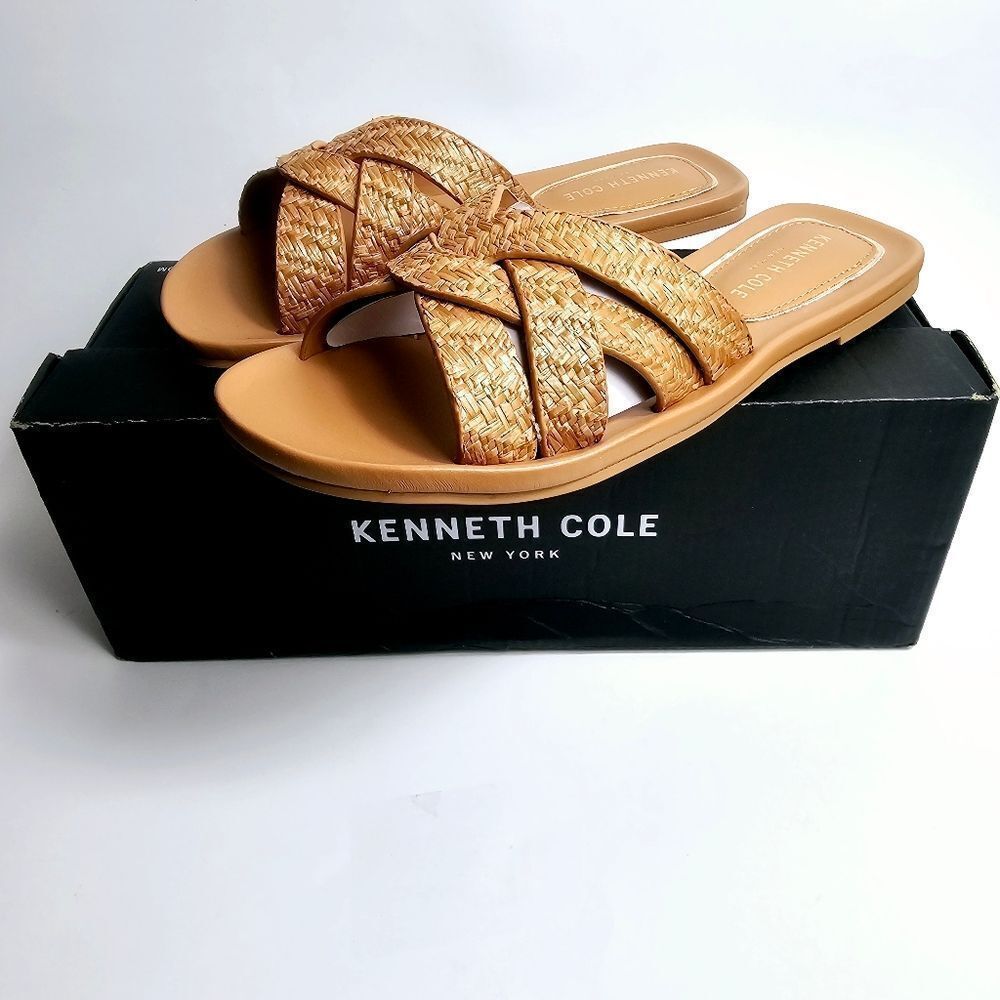Kenneth Cole Women's Julia Sandal Natural Raffia Size 8 NEW!